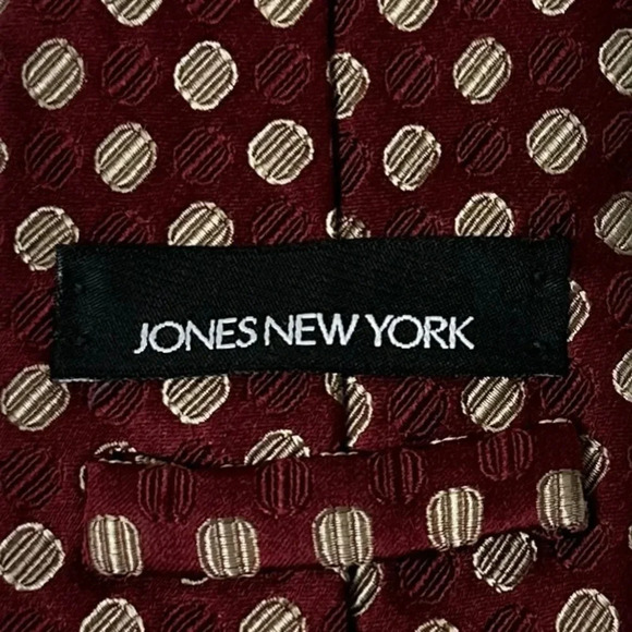 Dark Red & Tan Jones New York Neck Tie - Picture 3 of 4